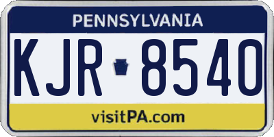 PA license plate KJR8540