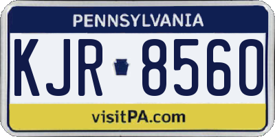 PA license plate KJR8560