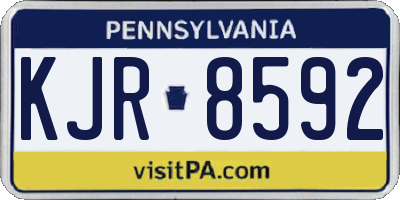 PA license plate KJR8592