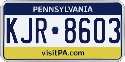 PA license plate KJR8603