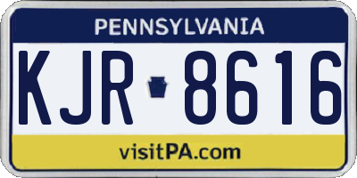 PA license plate KJR8616