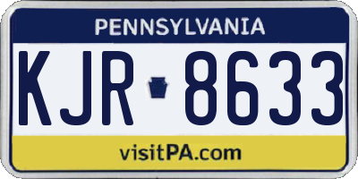 PA license plate KJR8633