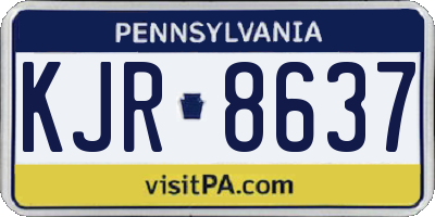 PA license plate KJR8637
