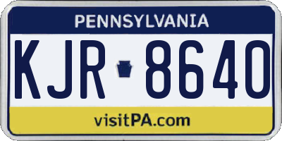 PA license plate KJR8640