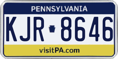 PA license plate KJR8646