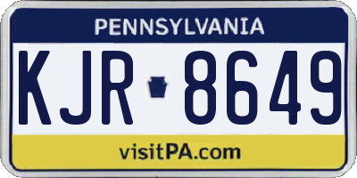PA license plate KJR8649
