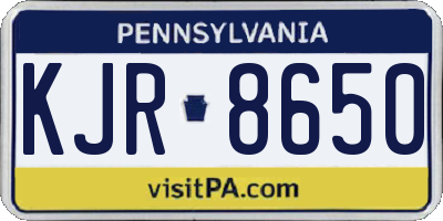 PA license plate KJR8650