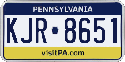 PA license plate KJR8651