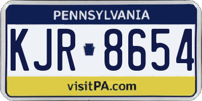 PA license plate KJR8654