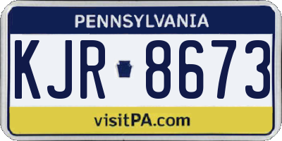 PA license plate KJR8673