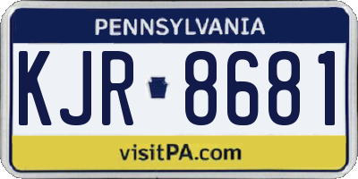 PA license plate KJR8681