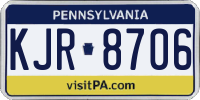 PA license plate KJR8706