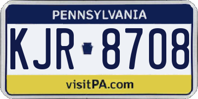 PA license plate KJR8708