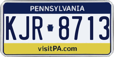 PA license plate KJR8713