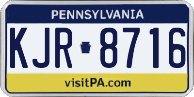 PA license plate KJR8716