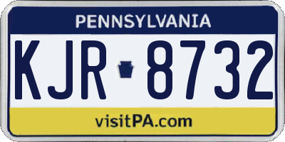 PA license plate KJR8732