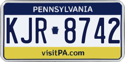 PA license plate KJR8742