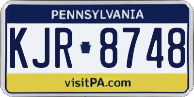 PA license plate KJR8748