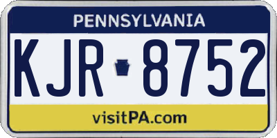 PA license plate KJR8752