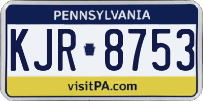 PA license plate KJR8753