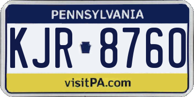 PA license plate KJR8760