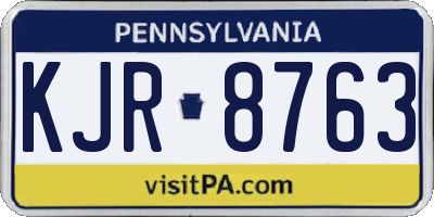 PA license plate KJR8763
