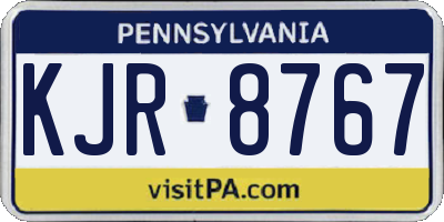 PA license plate KJR8767