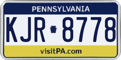 PA license plate KJR8778