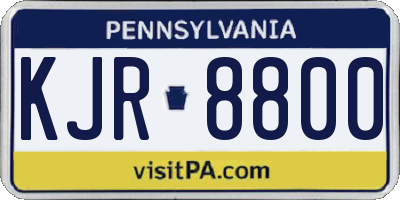 PA license plate KJR8800