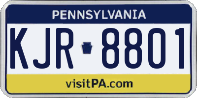 PA license plate KJR8801