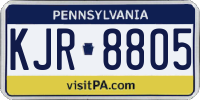 PA license plate KJR8805
