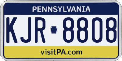 PA license plate KJR8808