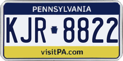 PA license plate KJR8822