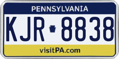 PA license plate KJR8838