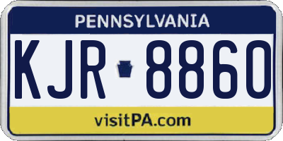 PA license plate KJR8860