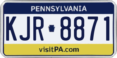 PA license plate KJR8871