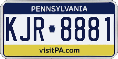 PA license plate KJR8881