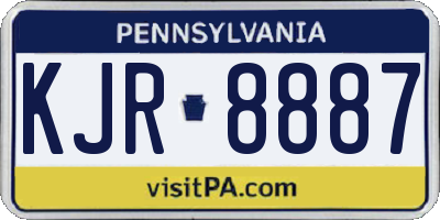 PA license plate KJR8887