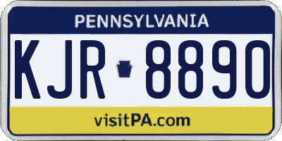 PA license plate KJR8890