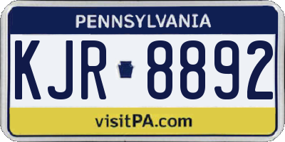 PA license plate KJR8892