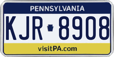 PA license plate KJR8908