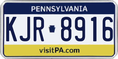 PA license plate KJR8916
