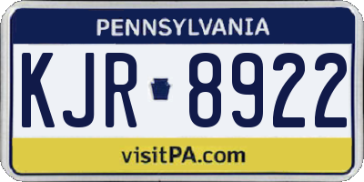 PA license plate KJR8922