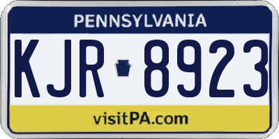 PA license plate KJR8923