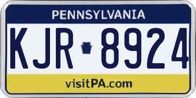 PA license plate KJR8924