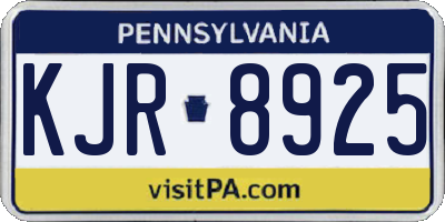 PA license plate KJR8925