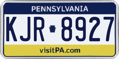 PA license plate KJR8927