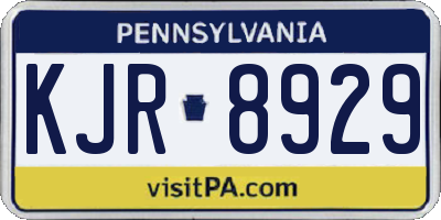 PA license plate KJR8929