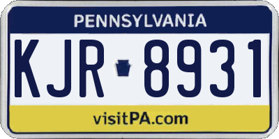 PA license plate KJR8931