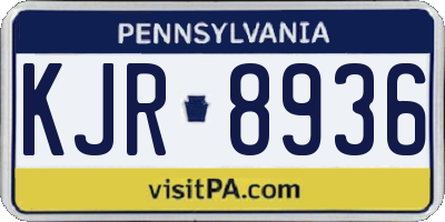 PA license plate KJR8936